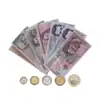 Billete didáctico con monedas