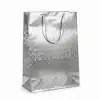 Bolsa de regalo holográfica primavera l plateada