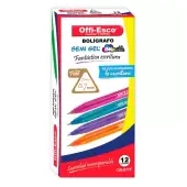 Imagen de Bolígrafo semi gel offi esco oe-077f naranja x 12