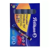 Imagen de Marcador pelikan metalizado azul x 10