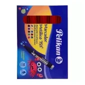 Imagen de Marcador pelikan metalizado rojo x 10