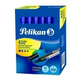 Imagen de Marcador pelikan permanente 420 azul x 10