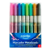 Marcador pointer metalizado x 8