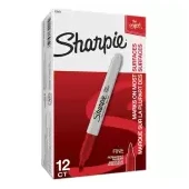 Marcador sharpie fino clásico rojo x 12