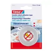 Cinta doble faz tesa transparente 10m x 12mm