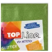 Fomi top line escarchado 4 cartas verde limón x 10