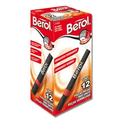 Marcador berol permanente rojo x 12