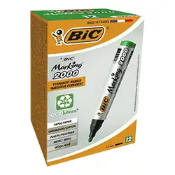 Marcador bic permanente verde 12 und
