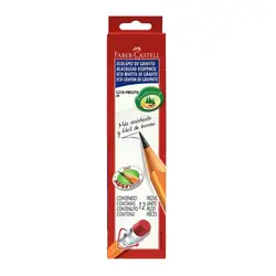 Lápiz eco faber castell triangular negro x 12