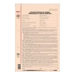 Contrato individual de trabajo servicio doméstico