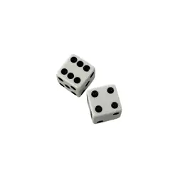 Juego de 2 dados blanco pequeño