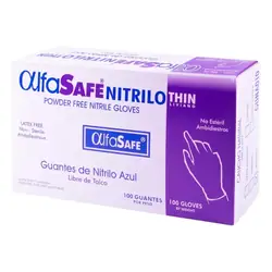 Guante nitrilo m azul x 100