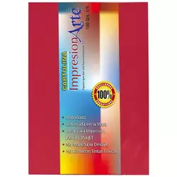 Cartulina iris 1/8 rojo x 10