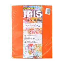 Papel iris impresionarte carta naranja x 20