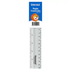 Regla linea azul plástica 20cm