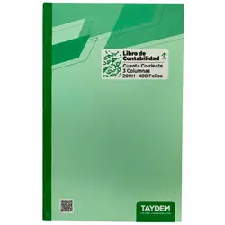 Libro contabilidad 3 columnas marfil 200h oficio