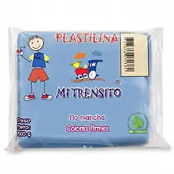 Plastilina mi trensito barra 500gr azul claro