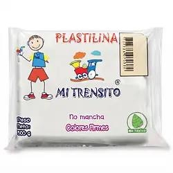 Plastilina mi trensito barra 500gr blanca