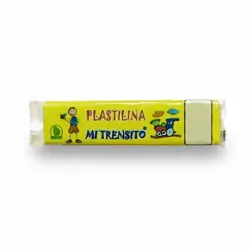 Plastilina mi trensito barra 55gr amarilla fluorescente