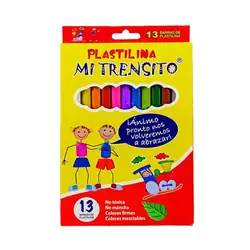 Caja de plastilina mi trensito larga multicolor x 13