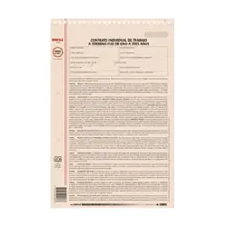 Contrato indivicual de trabajo a termino fijo de 1 a 3 años minerva 12 hojas 10-09