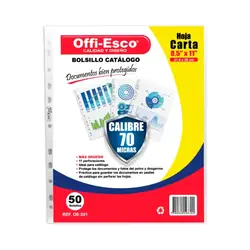 Bolsillo catalogo offi esco 70 micras oe-201 carta x 100