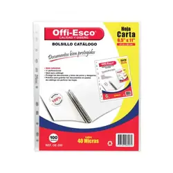 Bolsillo catalogo offi esco 40 micras oe-200 carta x 100