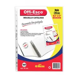 Bolsillo catalogo offi esco 40 micras oe-202 oficio x 100