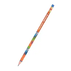 Lápiz mirado hexagonal hb2 diseños niño naranja