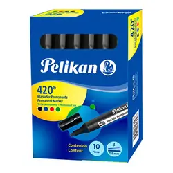 Marcador pelikan permanente 420 negro x 10