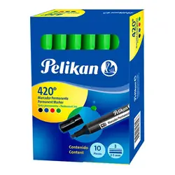 Marcador pelikan permanente 420 verde 10 und