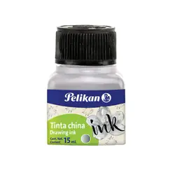 Tinta china pelikan 15ml plateada