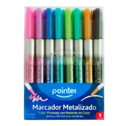 Marcador pointer metalizado x 8