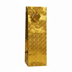 Bolsa de regalo holográfica primavera botella dorada