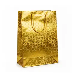 Bolsa de regalo holográfica primavera l dorada
