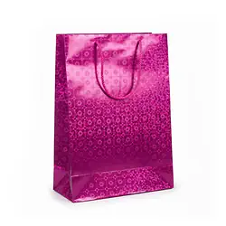 Bolsa de regalo holográfica primavera l fucsia