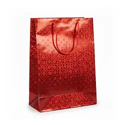 Bolsa de regalo holográfica primavera l roja