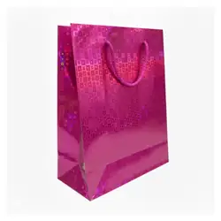 Bolsa de regalo holográfica primavera m fucsia