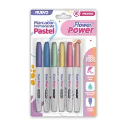 Marcador permanente primavera pastel x 6