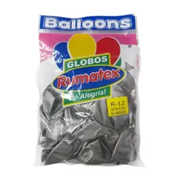 Globo rumatex satín r-12 plata x 50