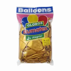 Globo rumatex satín r-12 dorado x 20