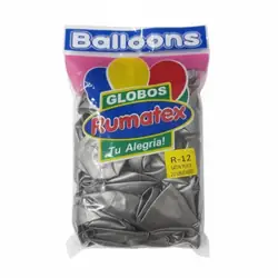 Globo rumatex satín r-12 plata x 20