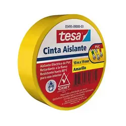Cinta aislante tesa 18mm 5mts amarilla
