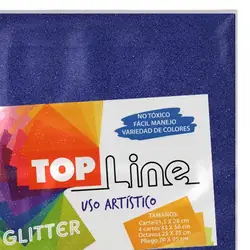 Fomi top line escarchado 4 cartas azul rey x 10