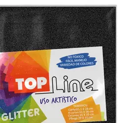 Fomi top line escarchado 4 cartas negro x 10