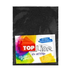 Fomi top line escarchado carta negro x 10