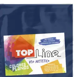 Fomi top line liso 4 cartas azul marino x 10
