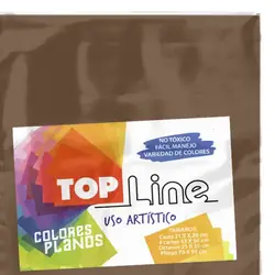 Fomi top line liso 4 cartas café claro x 10