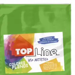 Fomi top line liso 4 cartas verde limón x 10