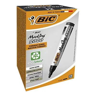Marcador bic permanente negro x 12